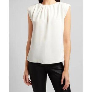 Express Gathered Neck Padded Shoulder Gramercy Top XS